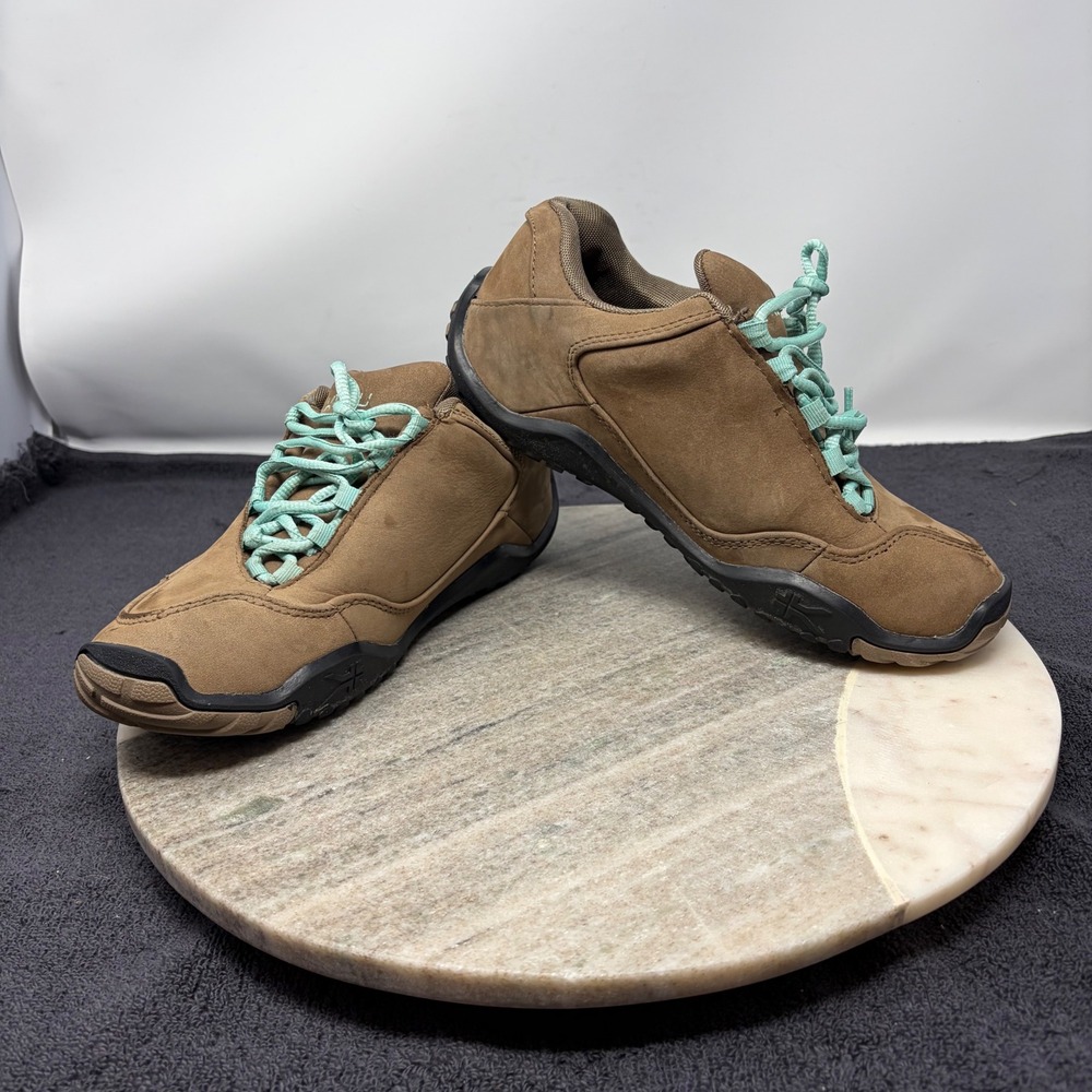 Kuru Chicane Hiking Shoes Womens Orthopedic Trail Sneakers 7 Wide Brown Mint